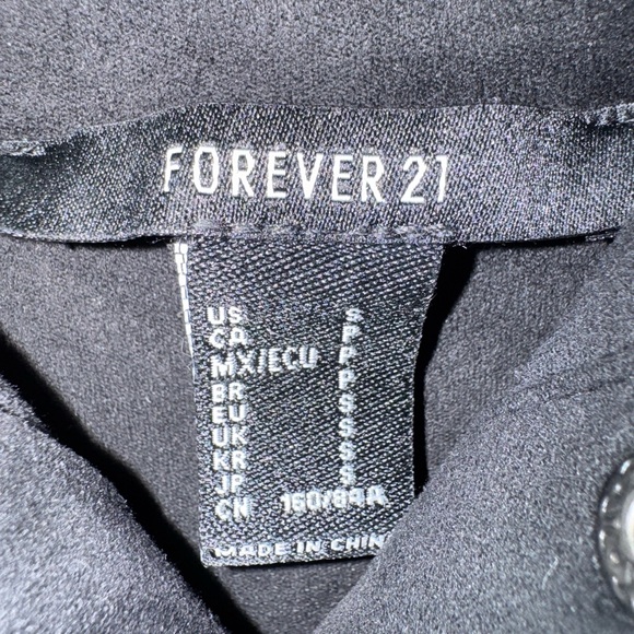 Forever 21 Black Mini Dress with Button Detail - Picture 2 of 3